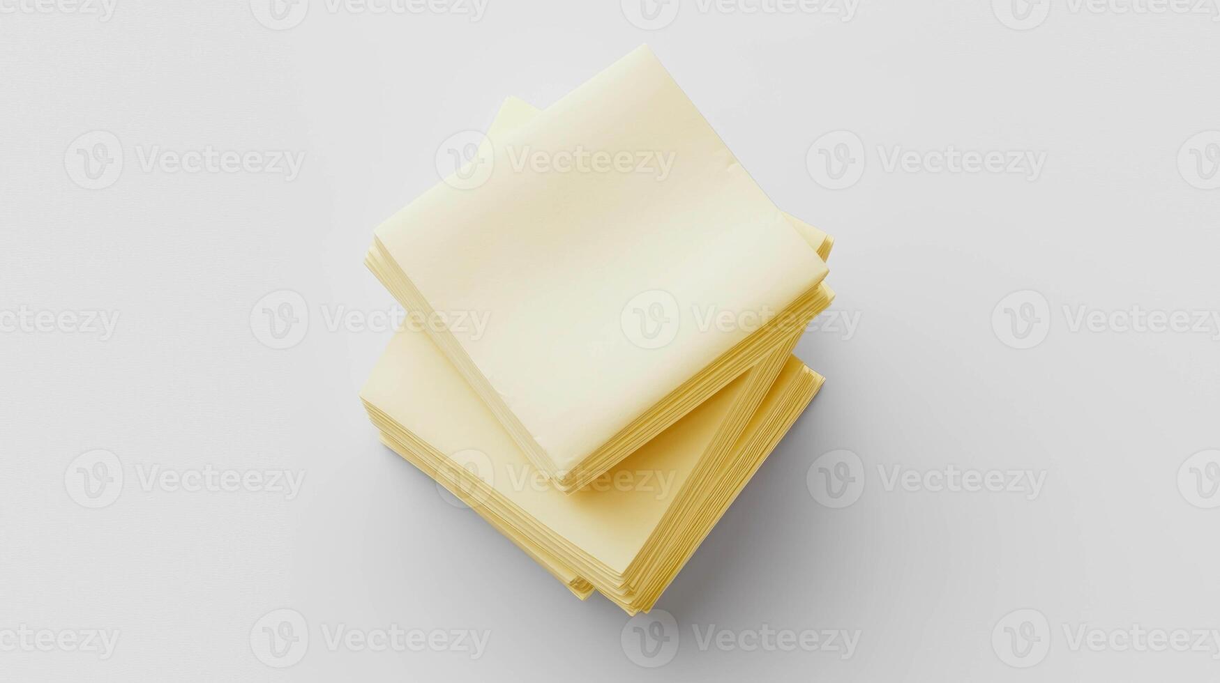 Realistic stack of square yellow sticky notes for office and planning photo