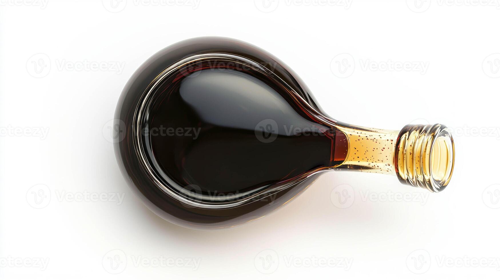 Realistic pomegranate molasses in a glass bottle for culinary use and gourmet cooking photo
