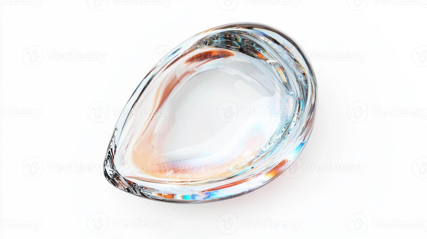 Elegant empty teardrop shaped glass object for modern design and decor photo