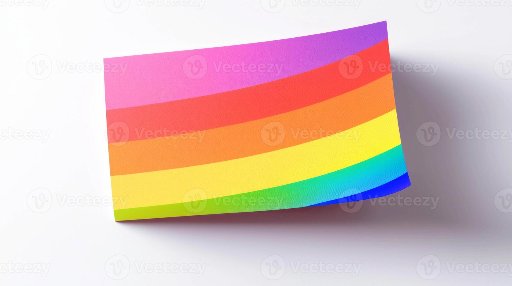 Colorful rainbow sticky note pad on white background for creative inspiration and organization photo