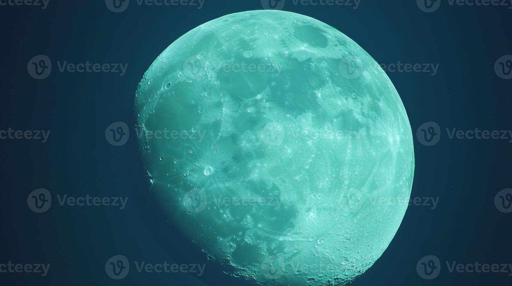 Lunar exploration concept with teal-toned moon texture for artistic design photo