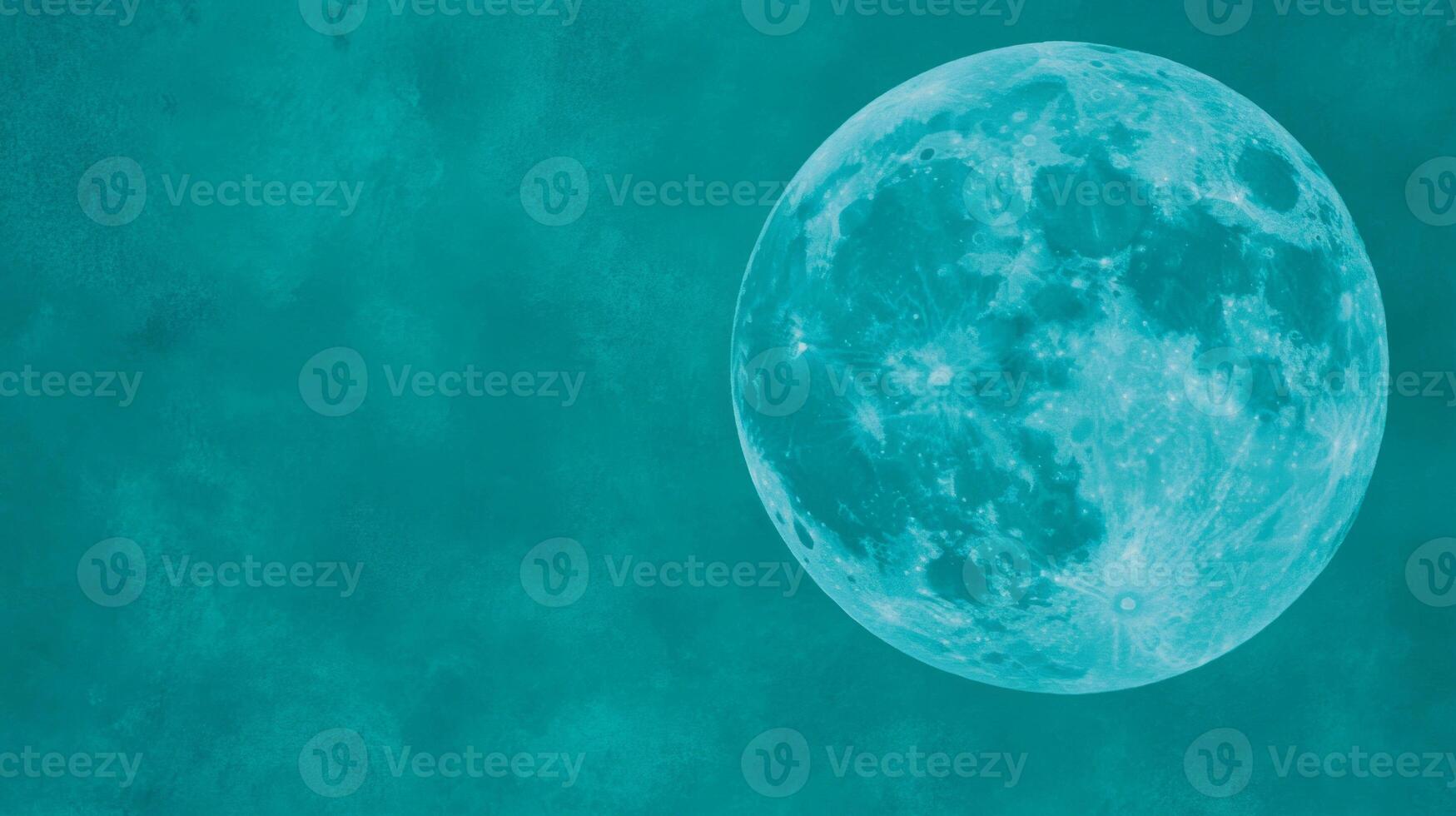 Celestial moon against teal textured background - abstract chaos and serenity photo