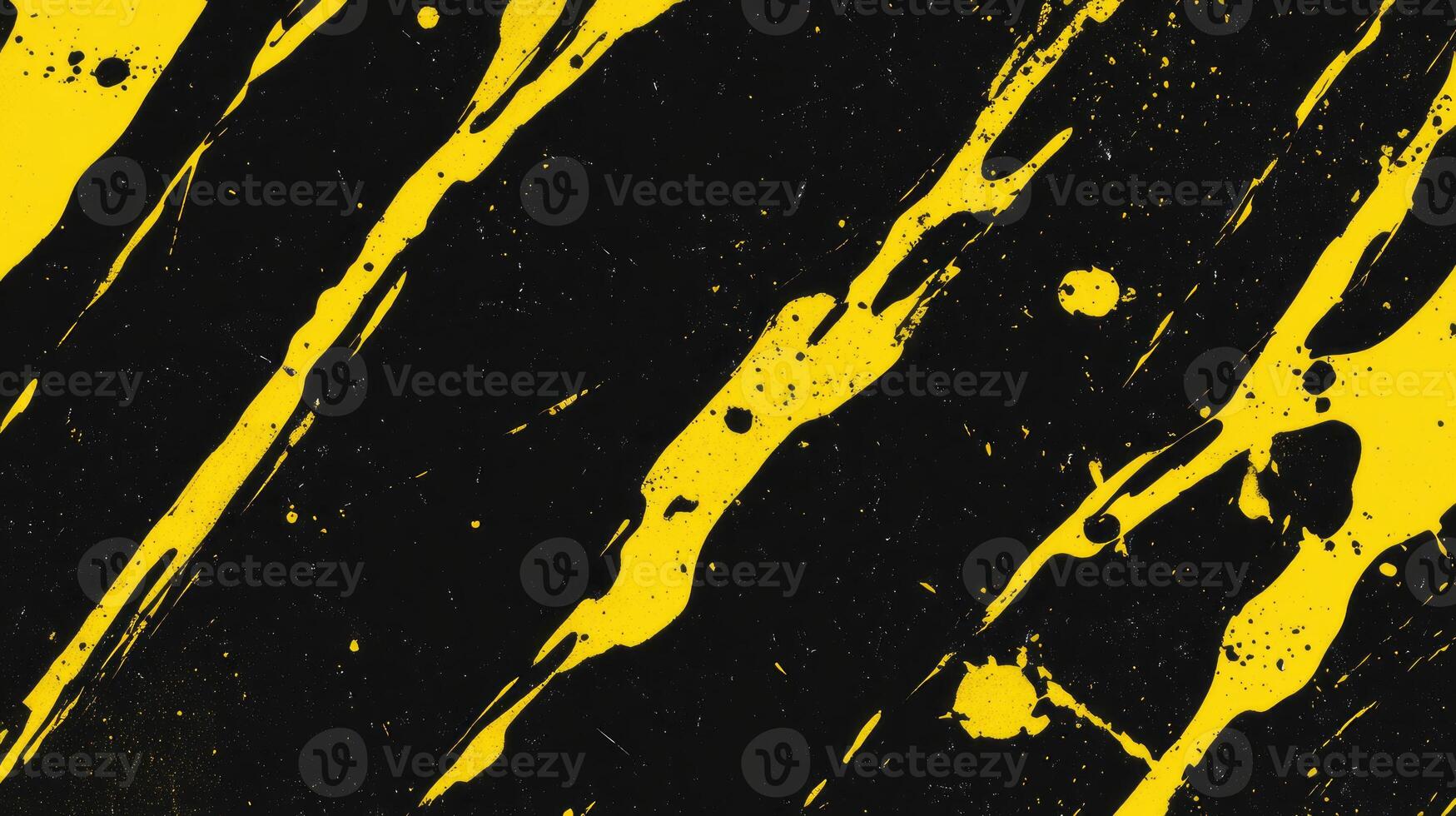 Vibrant chaotic grunge texture with yellow and black paint splashes photo