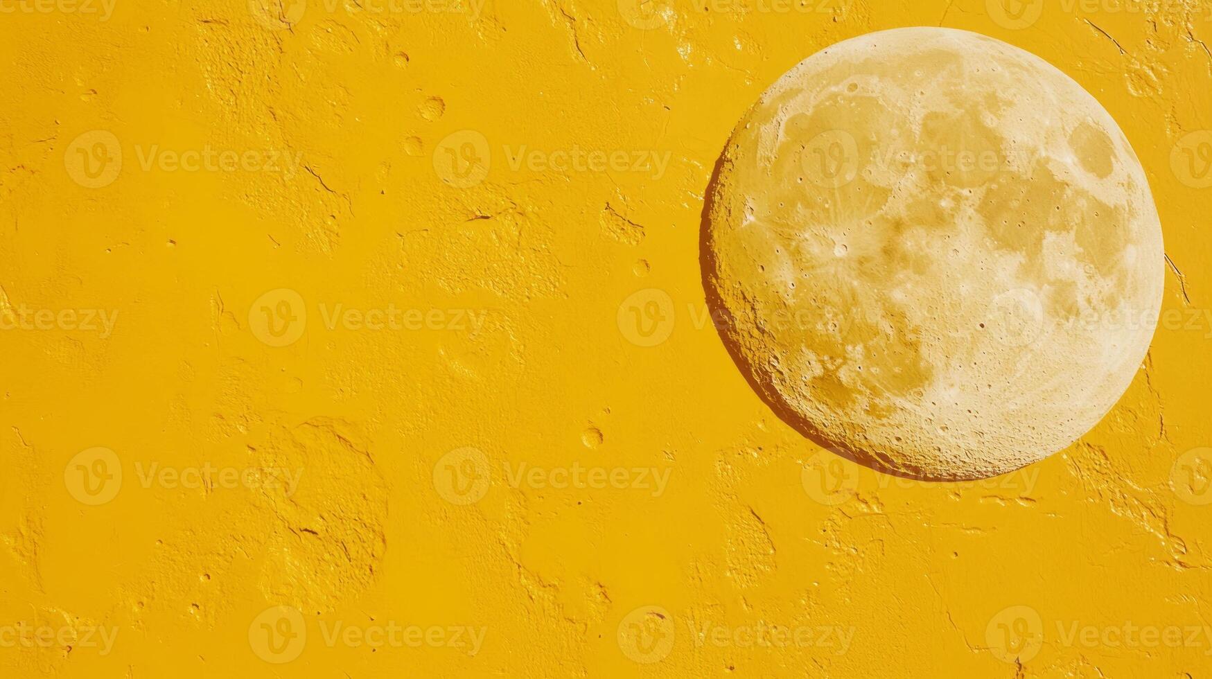 Abstract moon against mustard yellow textured background for creative design photo