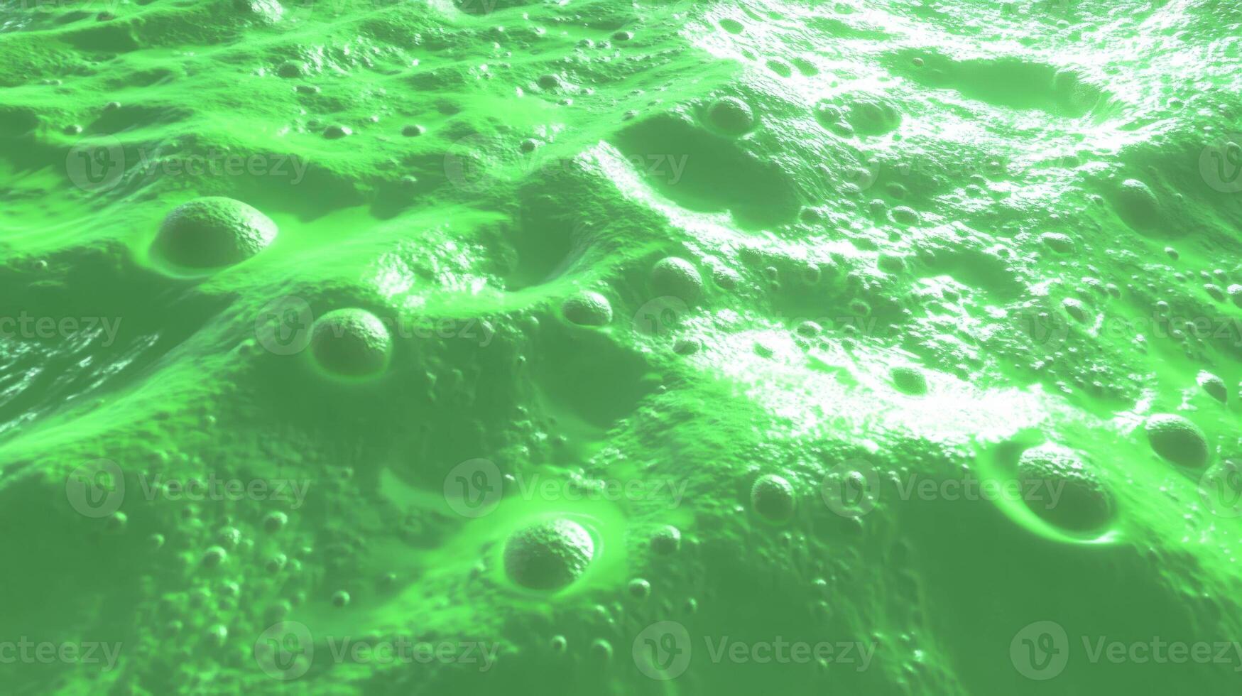Abstract green lunar surface texture with chaotic patterns photo