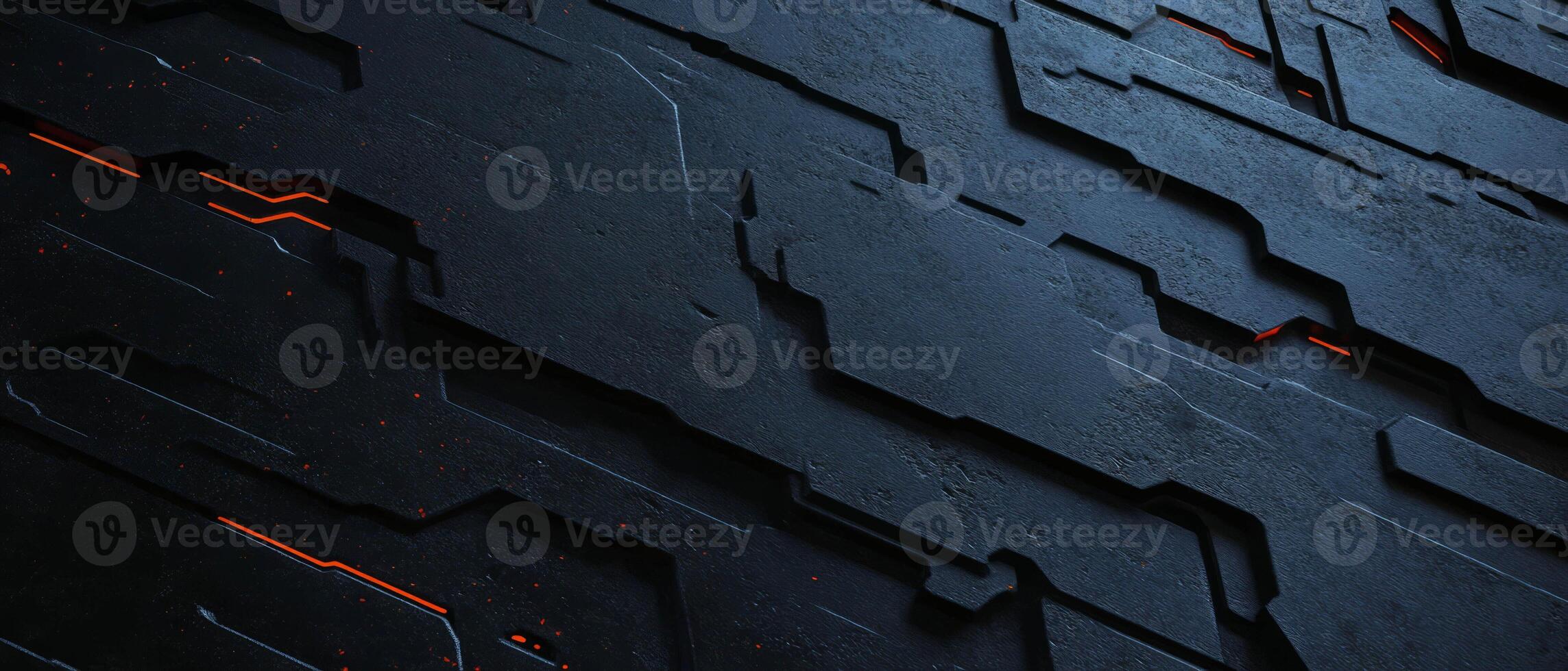 Unique dark metal banner template with textured surface for industrial designs photo