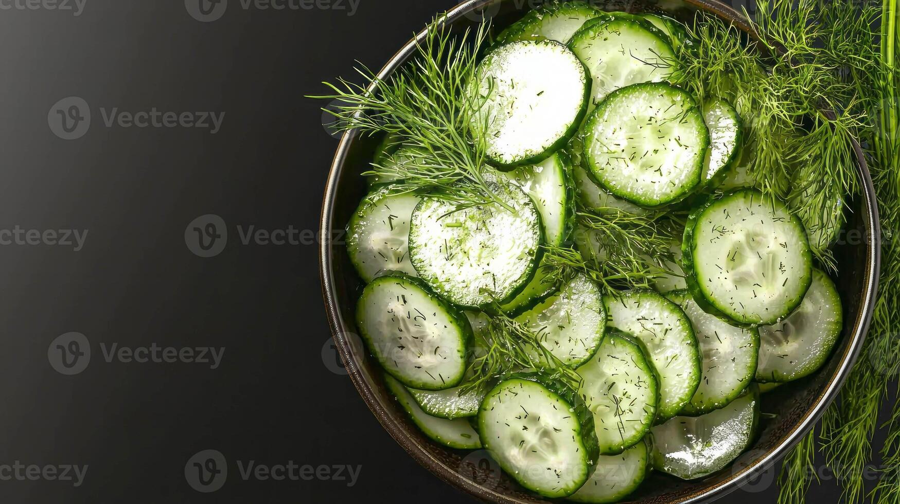 Fresh radish and cucumber salad with dill garnish for healthy summer meals photo