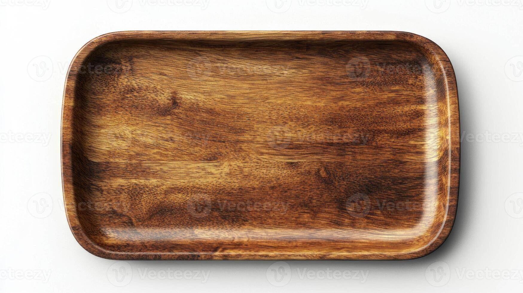 Realistic empty rectangular melamine tray for kitchen and dining decor photo