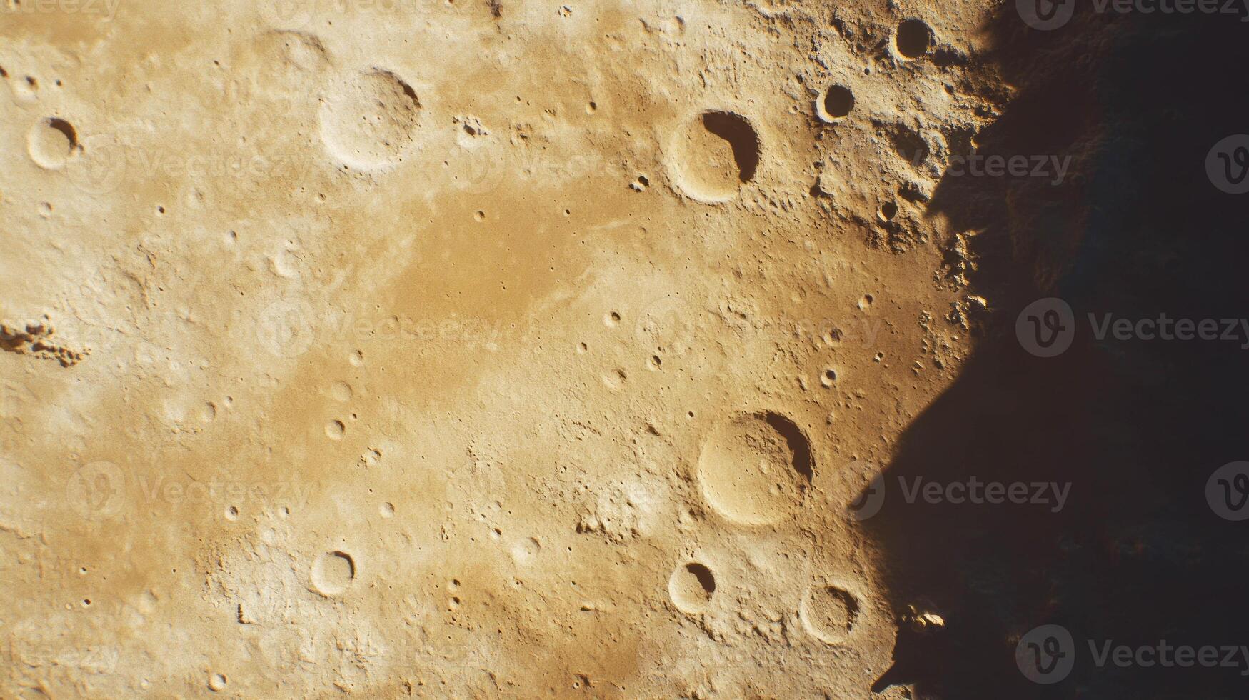 Beige moon surface with craters - chaotic lunar texture for design photo