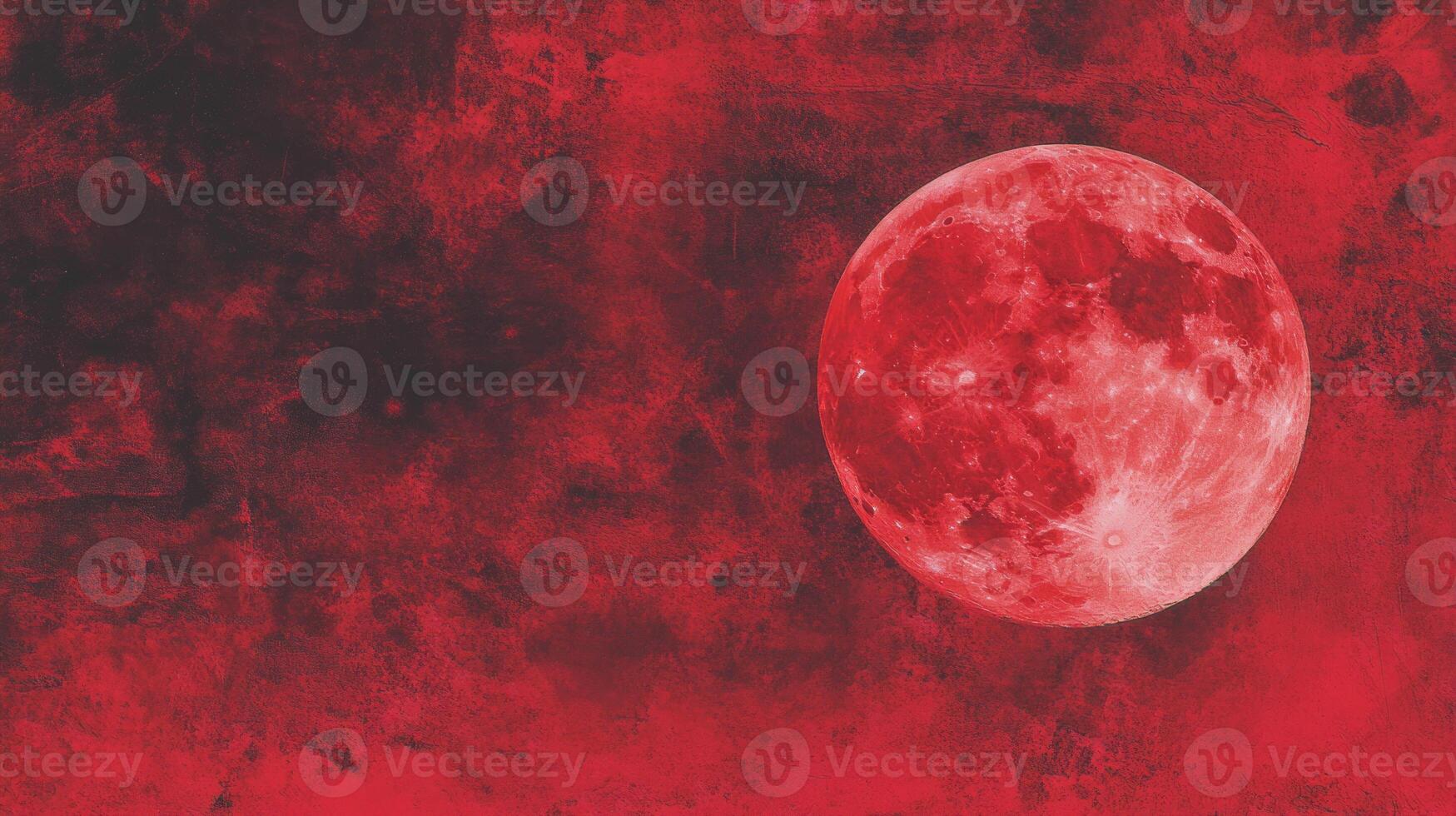 Maroon moon with chaotic textured background for artistic design photo