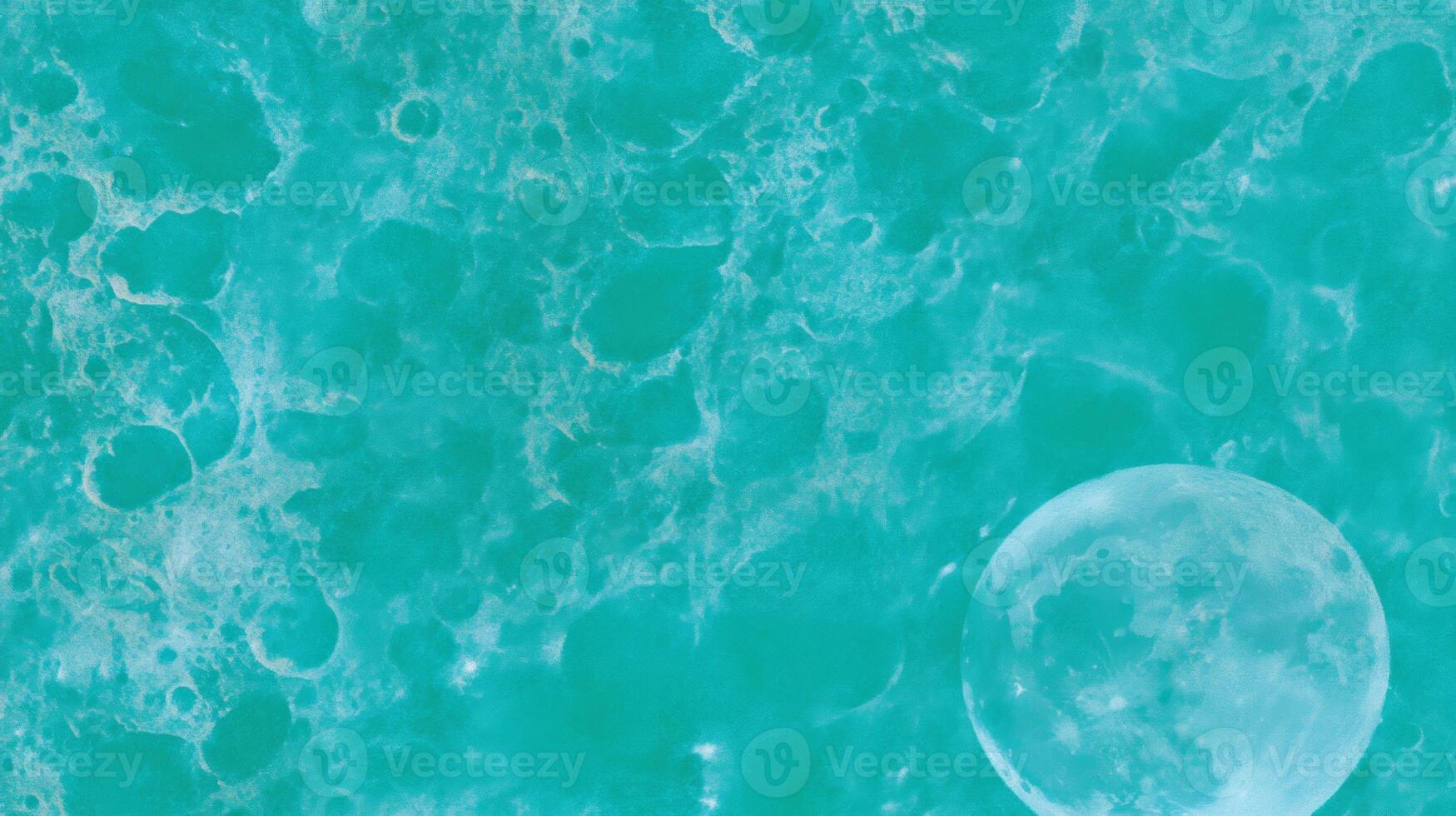 Celestial moon in teal chaotic texture design for unique backgrounds photo