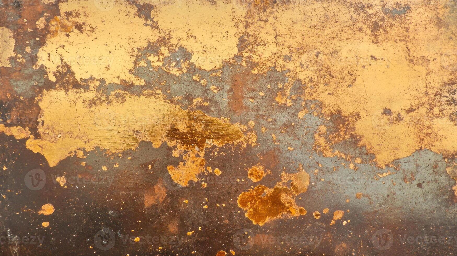 Rustic bronze grunge texture with weathered overlay for creative design photo