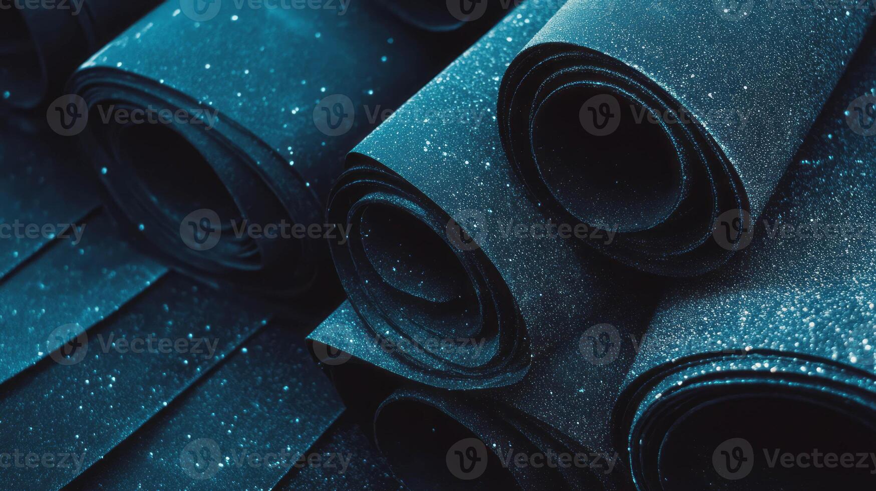 Abstract chaos of sandpaper sheets and rolls for creative design concepts photo