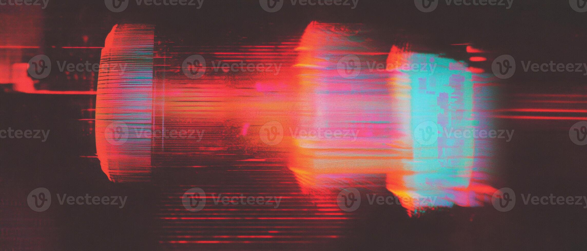 Glitch text with distorted letters creating an abstract digital error effect photo