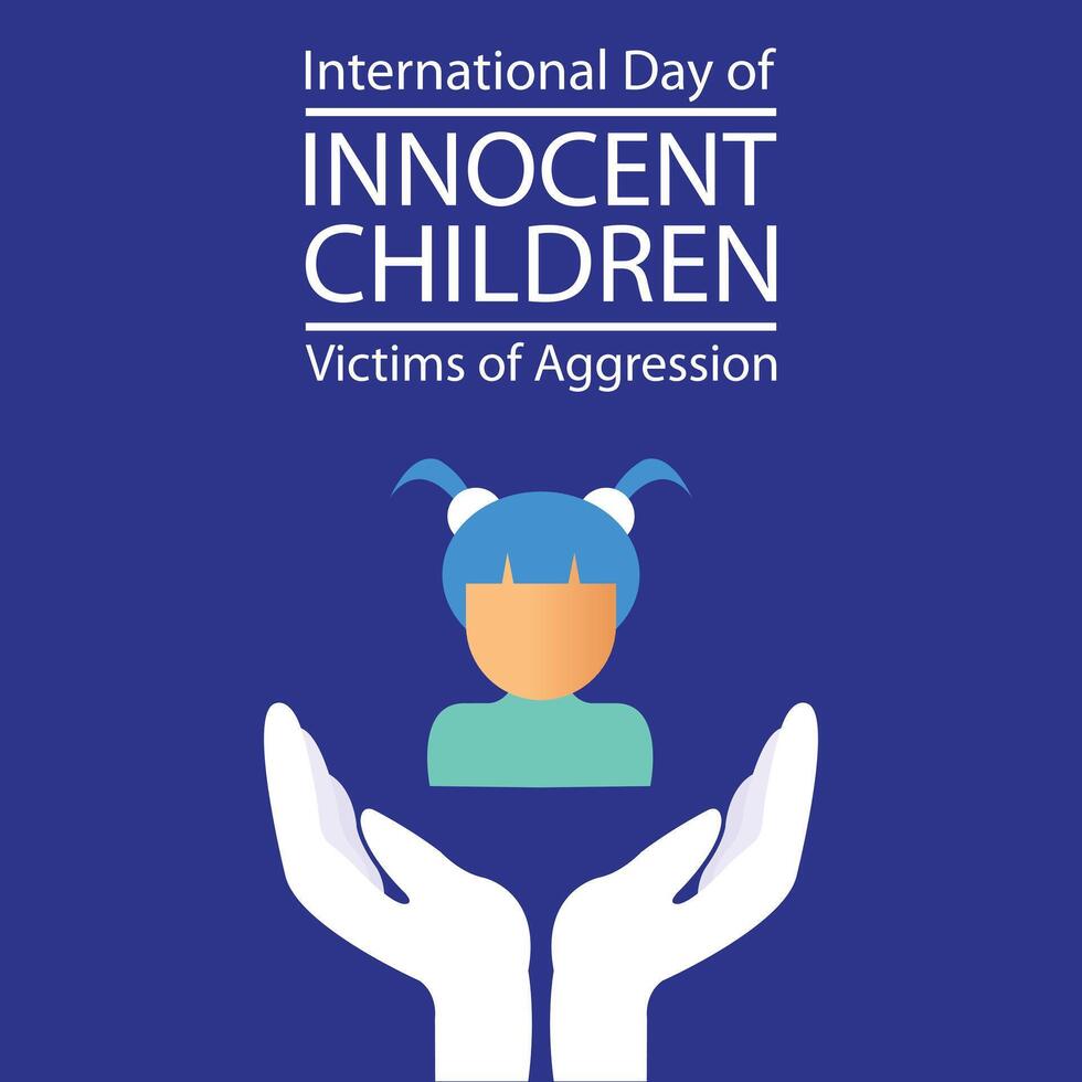 illustration graphic of a pair of hands lifting a girl, perfect for international day, innocent children victims of aggression, celebrate, greeting card, etc. vector