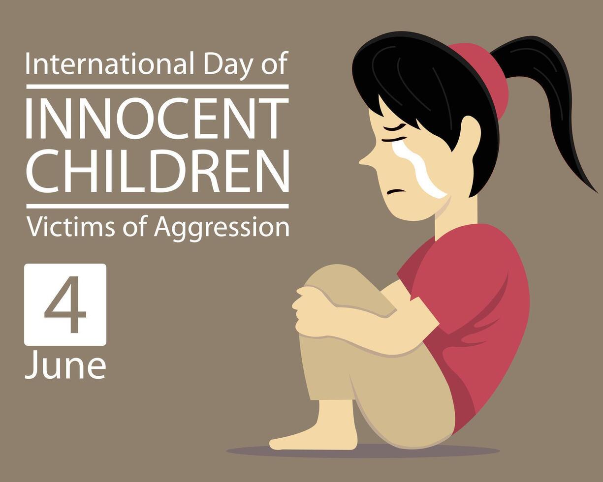 illustration graphic of girl crying alone in the corner of the room, perfect for international day, innocent victims of aggression, celebrate, greeting card, etc. vector