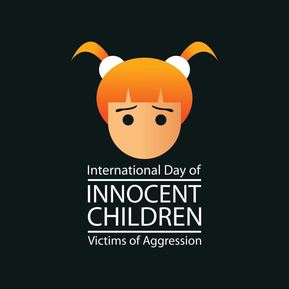 illustration graphic of the head of a sad girl, perfect for international day, innocent children, victims of aggression, celebrate, greeting card, etc. vector