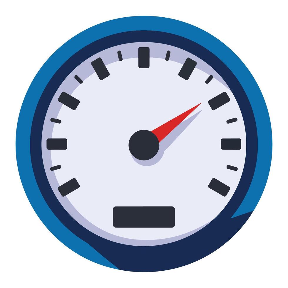 Odometer icon in flat style. illustration of a car speedometer, ideal for automotive, dashboard UI, vehicle monitoring, and transportation themed designs. vector
