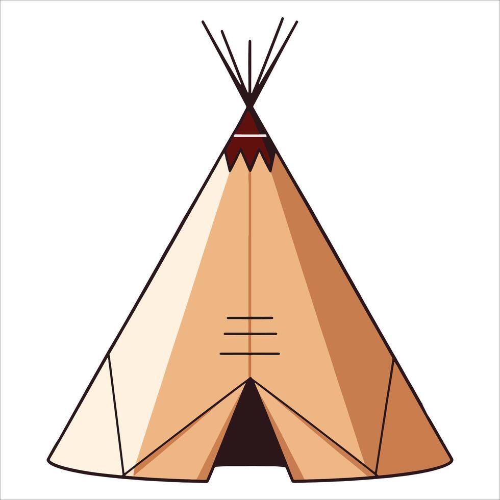 Native American wigwam illustration. Versatile graphic suitable for outdoor adventure branding and cultural education materials. vector