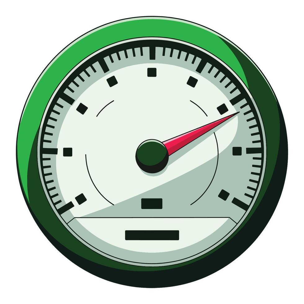 Speedometer icon in flat style isolated on white background. illustration ideal for automotive themes, spare parts symbols, dashboard elements, and vehicle interface designs. vector