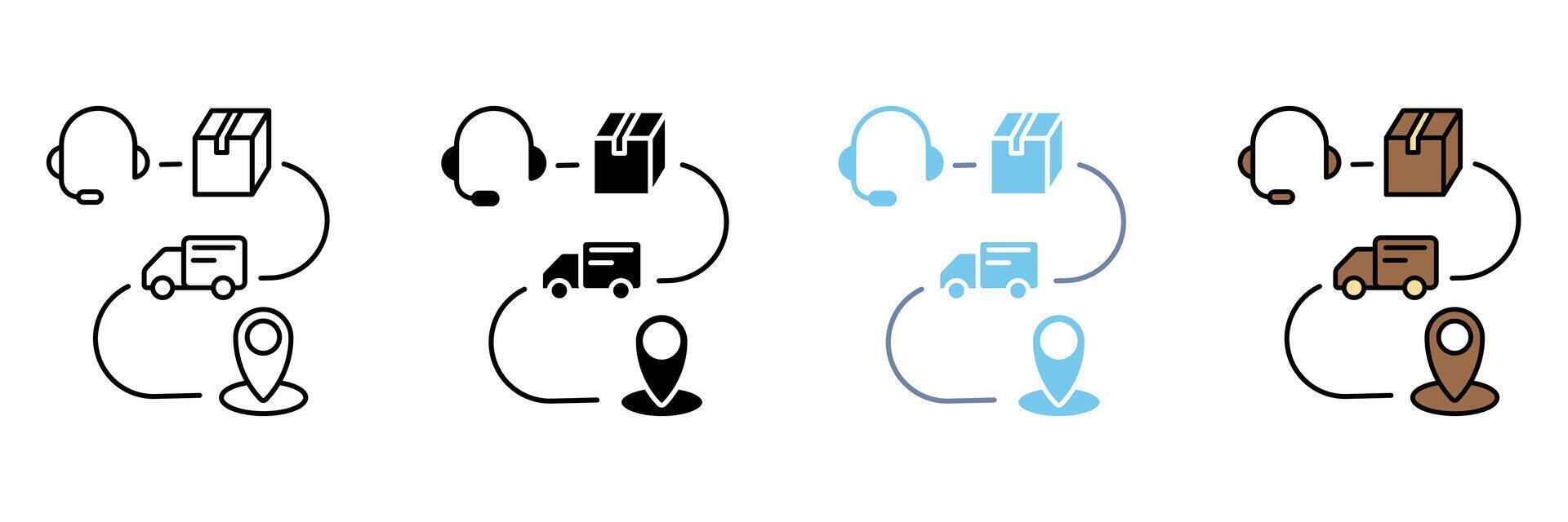 supply chain concept line icon. Simple element illustration. vector