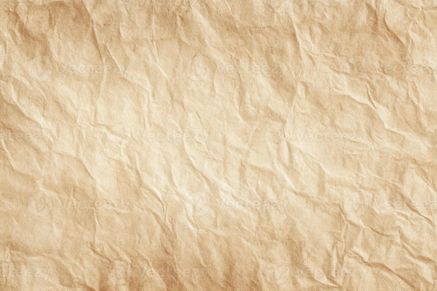 Old paper texture background with crumpled edges photo