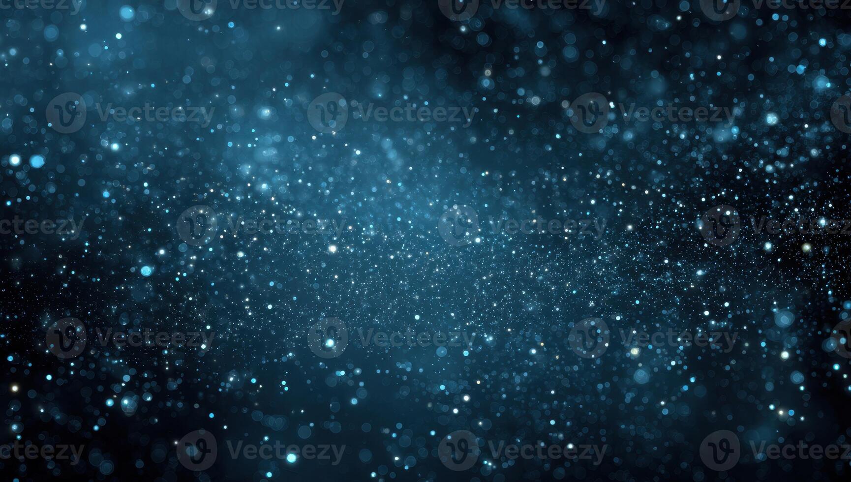 Blue background with stars and snow falling photo