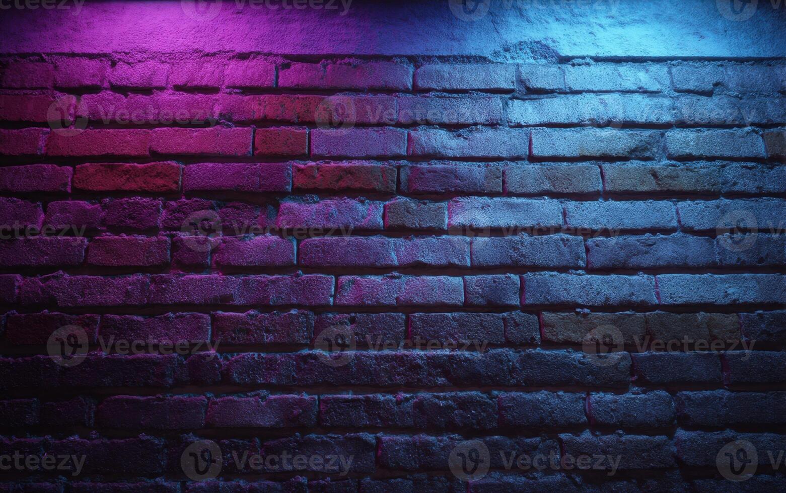 A brick wall with neon lights photo
