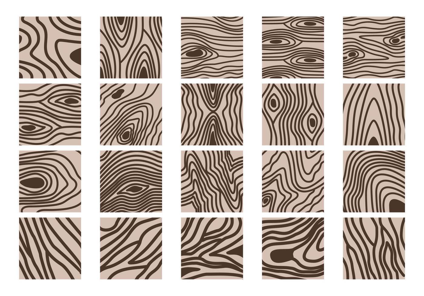 Abstract Wood Pattern Element Set vector