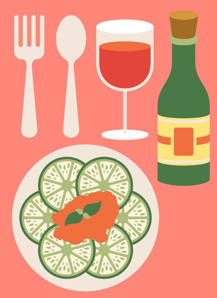 Cucumber Snack Dish Illustration vector