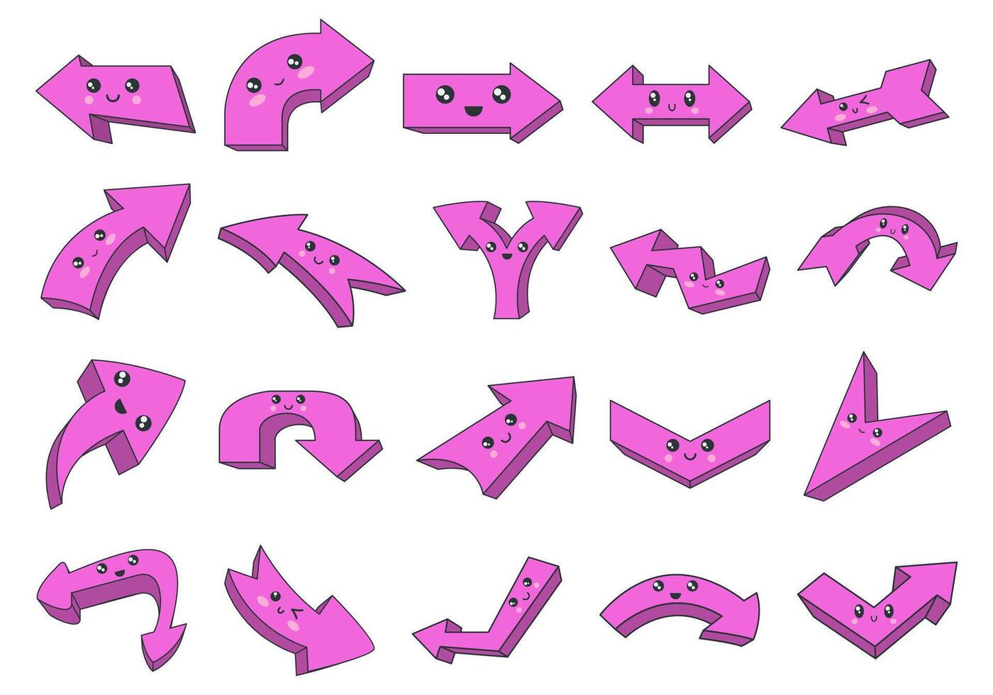 Cute Arrow Emoticon Element vector