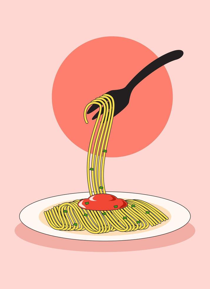 Spaghetti Delicious Illustration vector