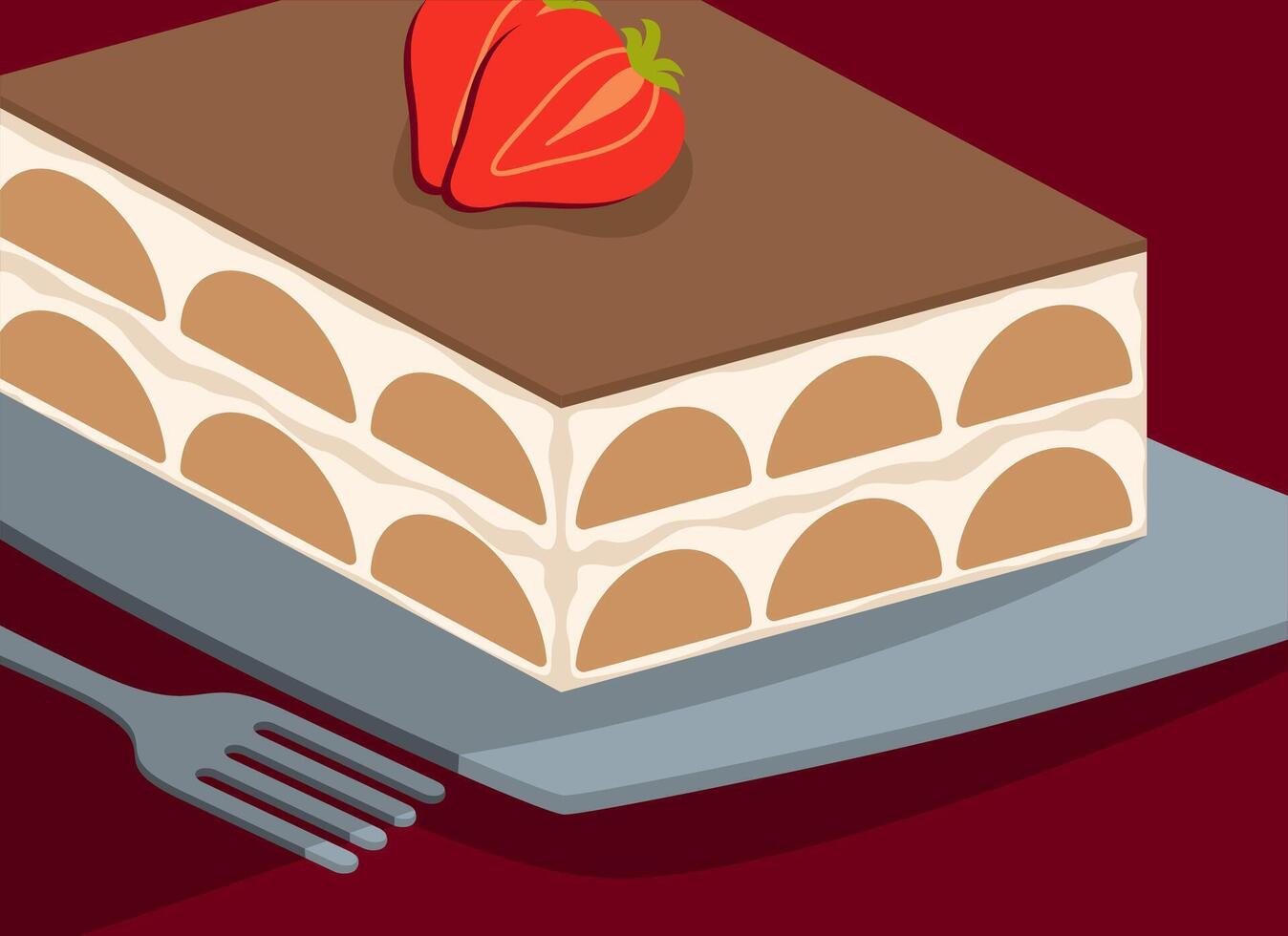 Tiramisu Dessert Illustration vector