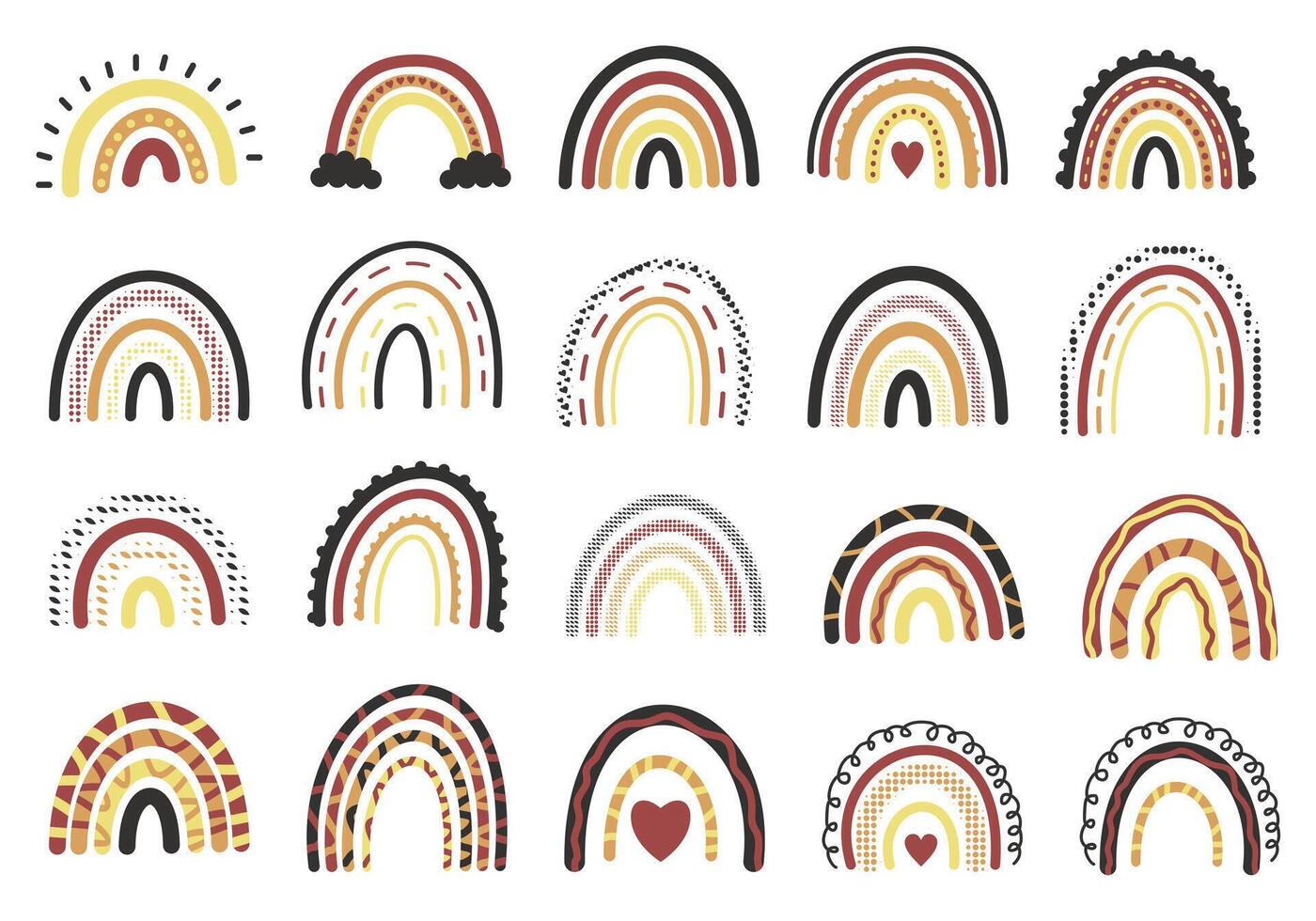 Cute Boho Rainbow Element vector