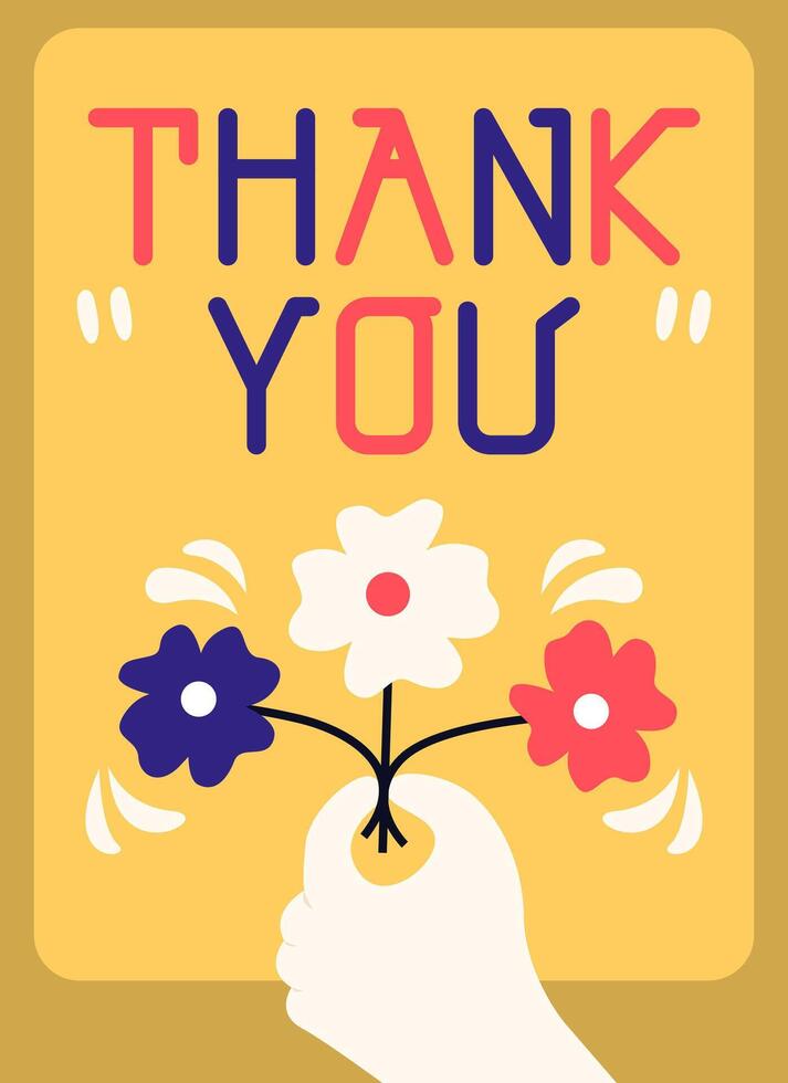 Thank You Greeting Card Illustration vector