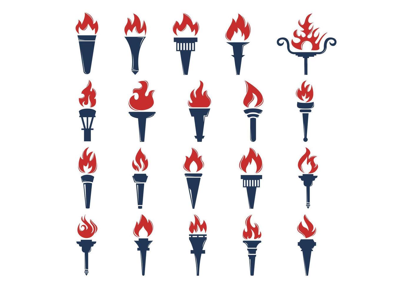 Minimalist Fire Torch Icon Element vector