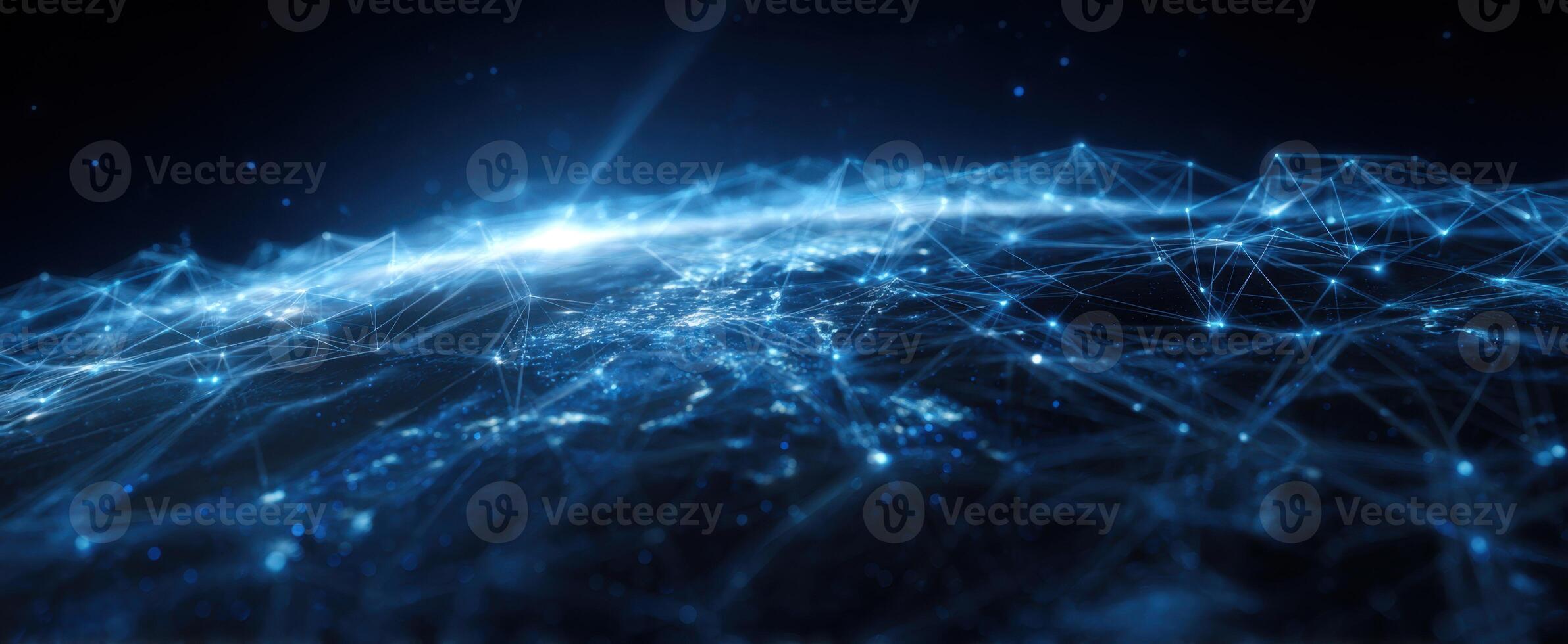 The earth is surrounded by a network of lines photo