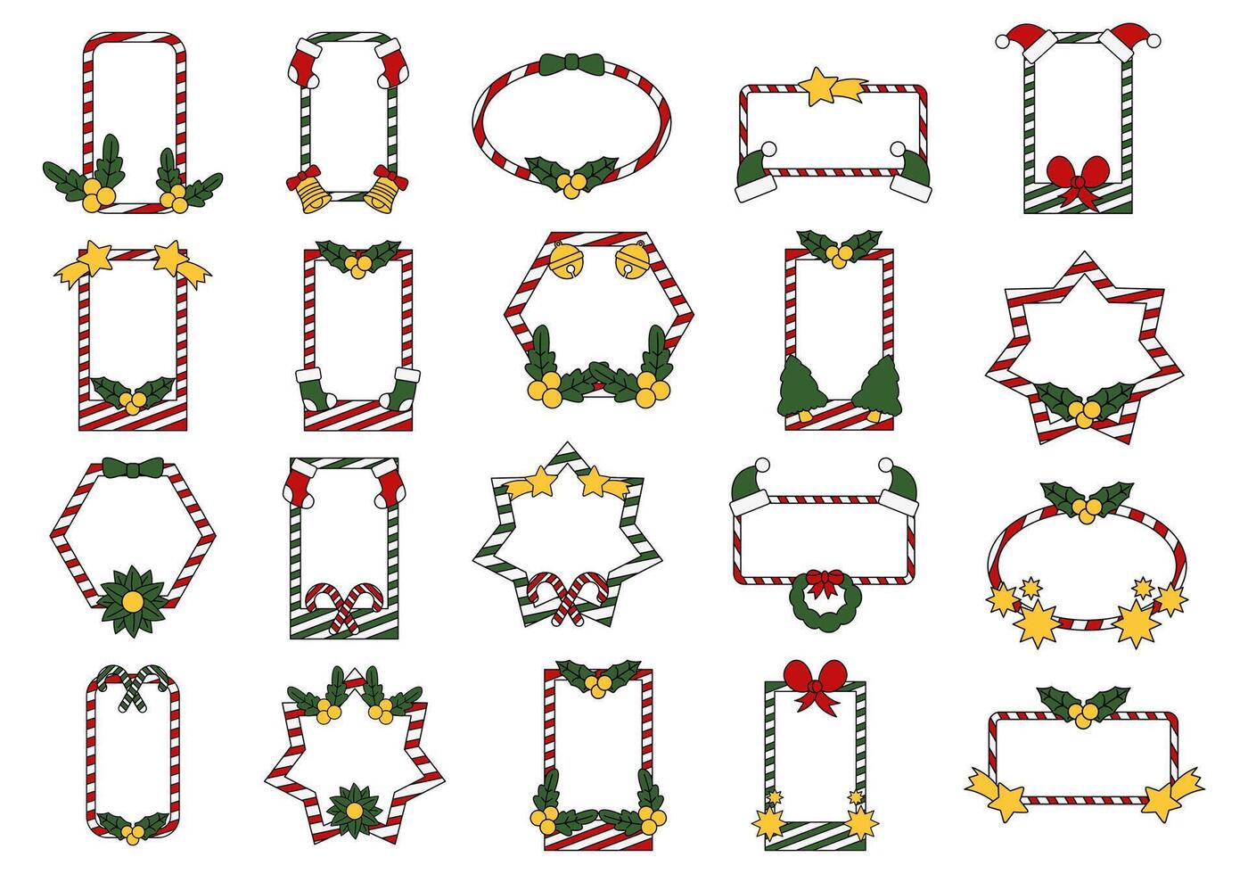 Cute Christmas Frame Element Set vector