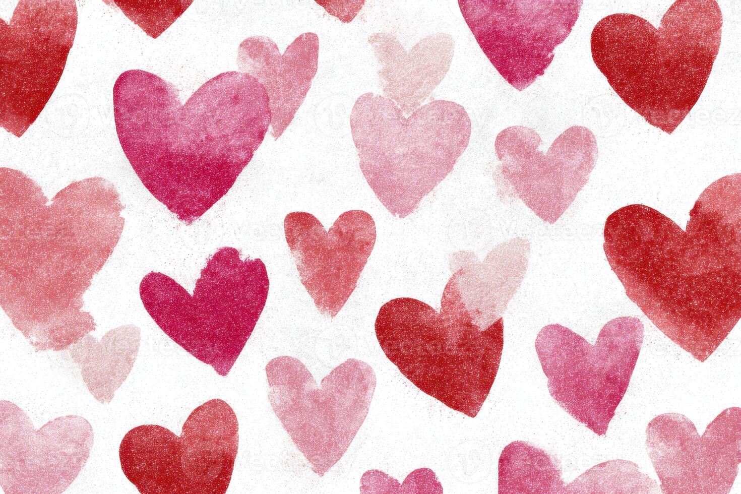 Watercolor Hearts in Shades of Pink and Red An Expression of Love and Affection Through Romantic Illustration Perfect for Valentine's Day photo