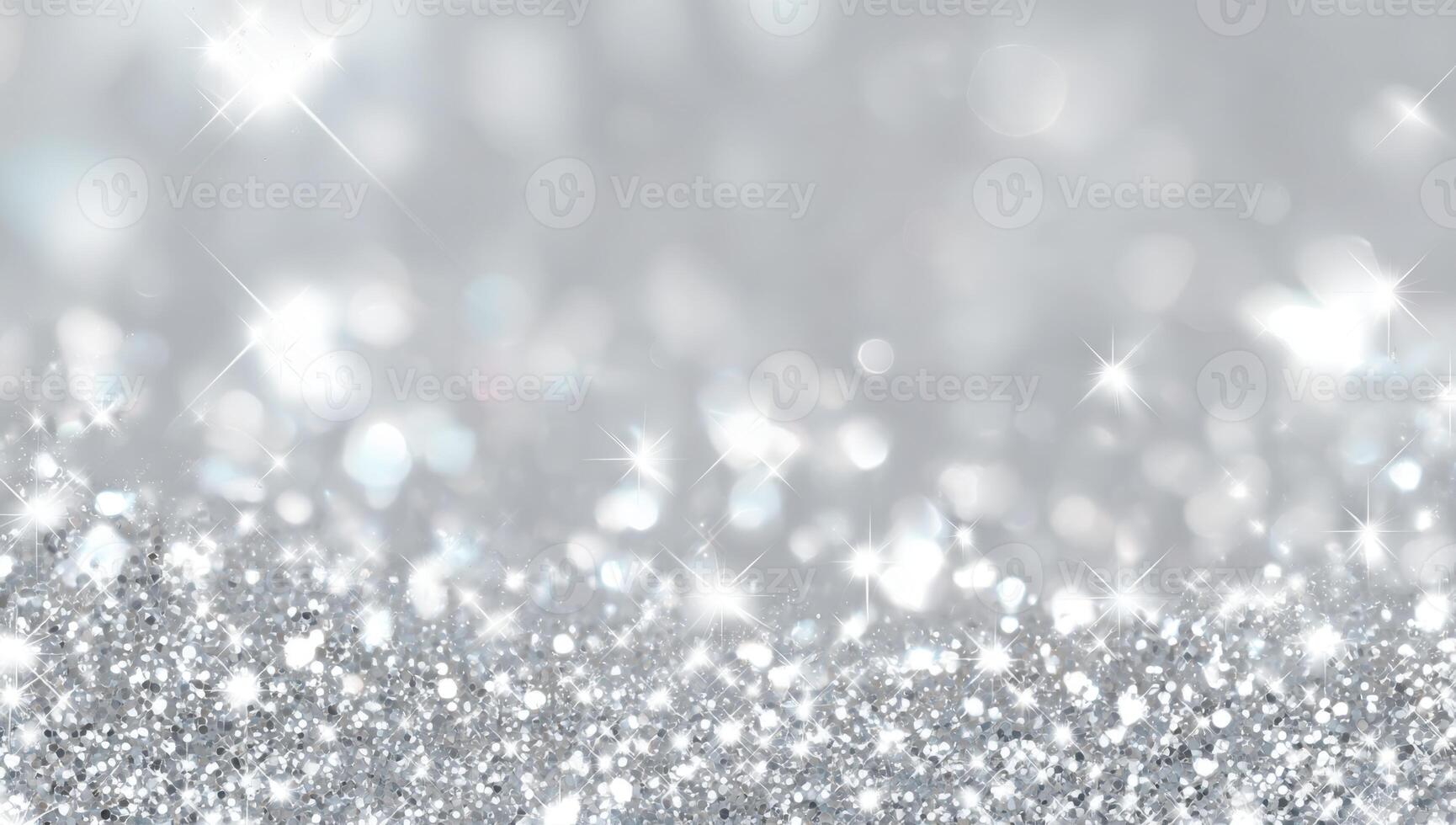 Silver glitter background with sparkles photo