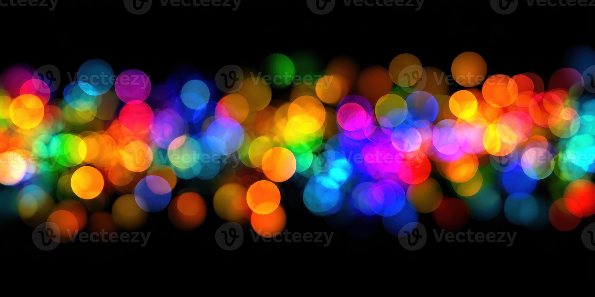 Colorful lights are shown on a black background photo