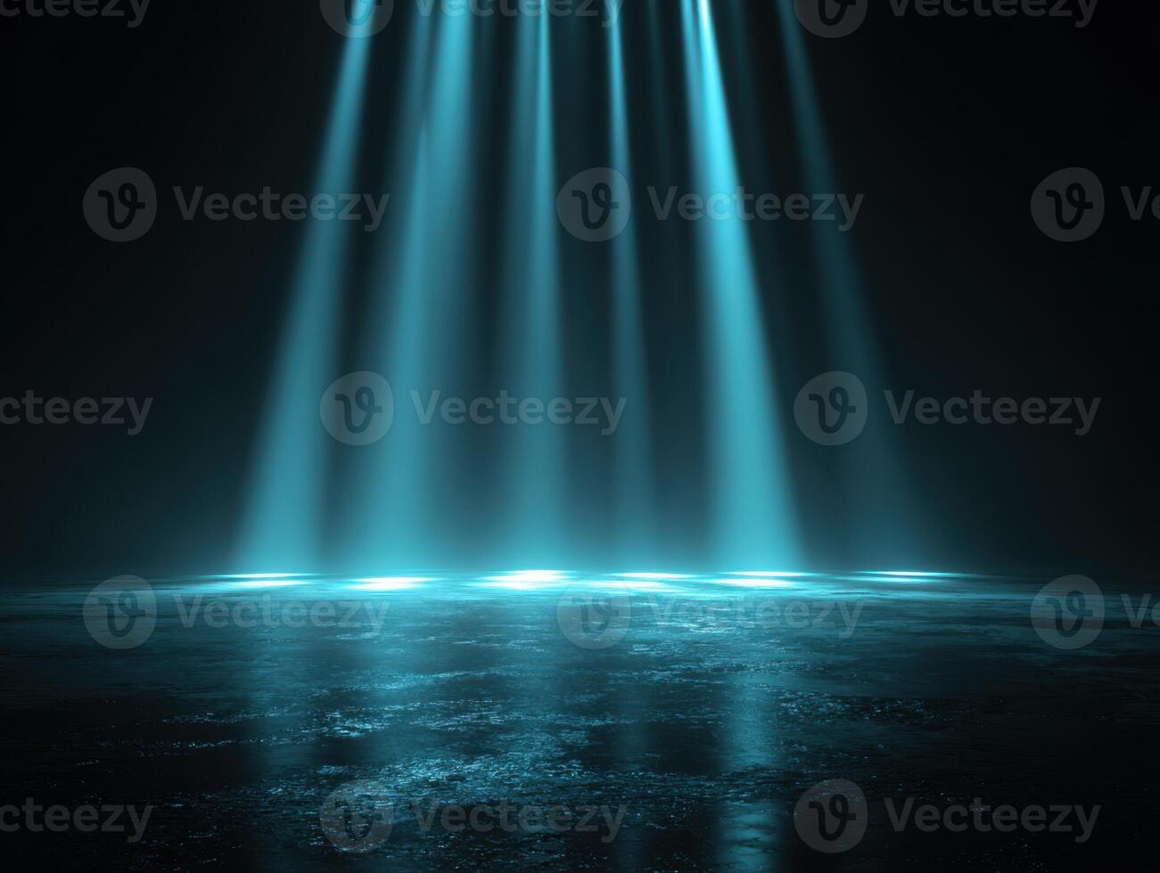 A bright light beam shines from the floor photo