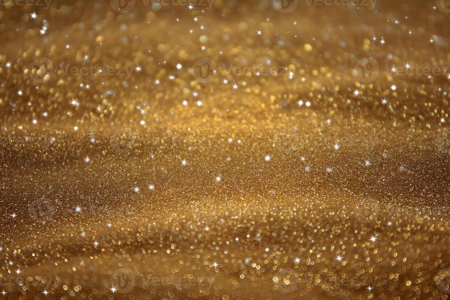 Gold glitter background with stars and sparkles photo