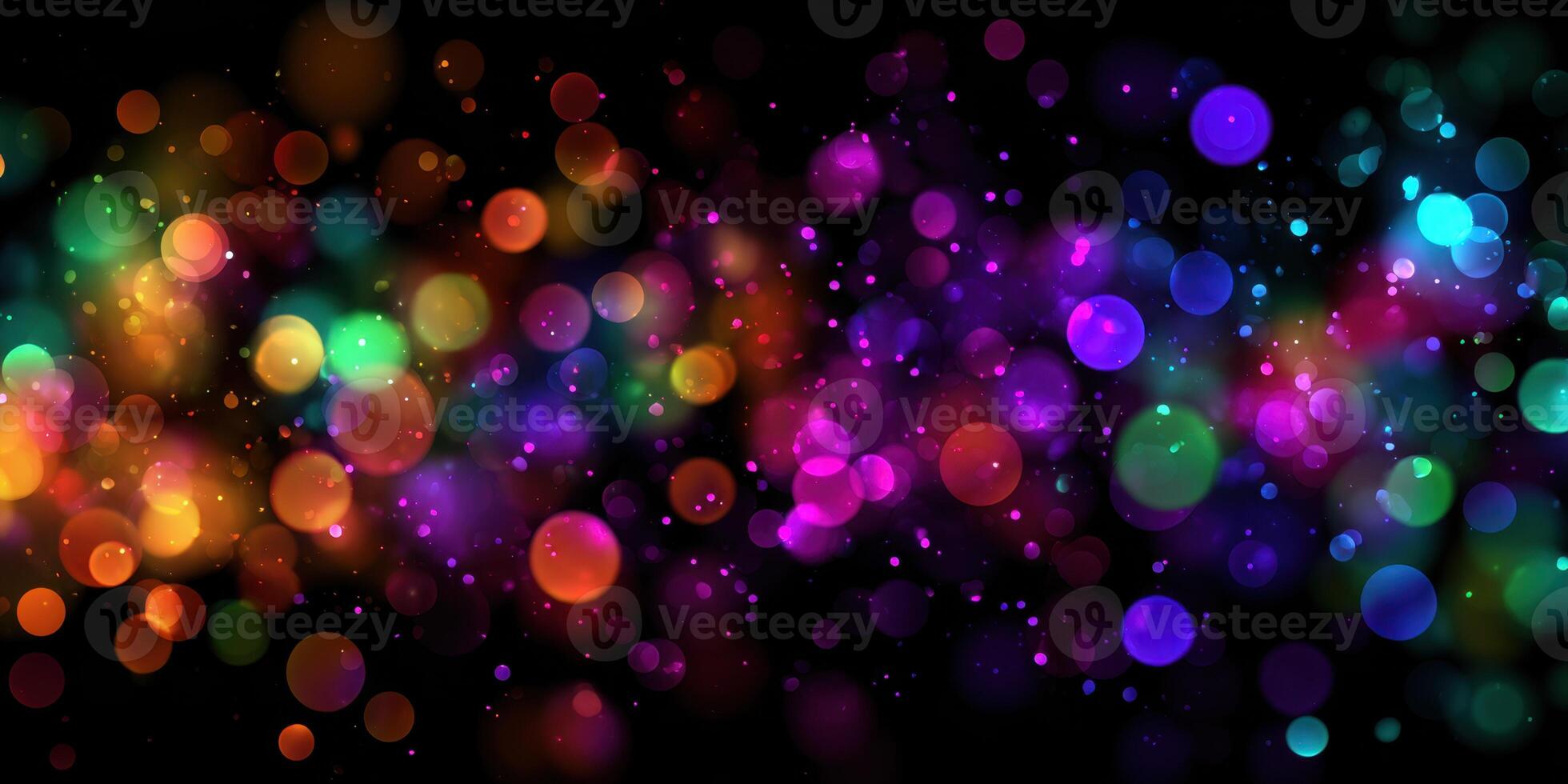 Colorful lights on a black background photo