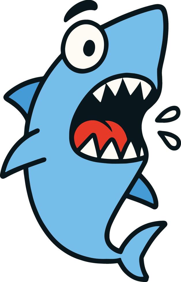 Shark cartoon illustration vector