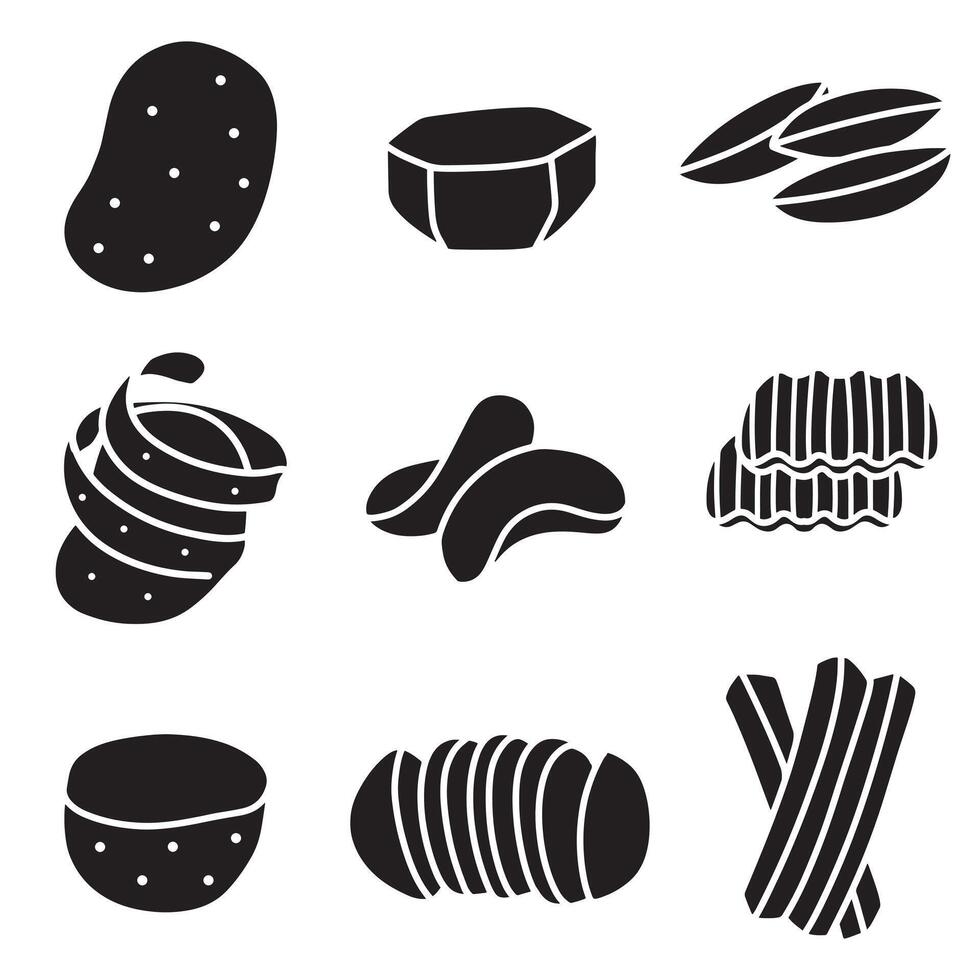 set of potatoes good for icon, symbol, silhouette design, element design, etc vector