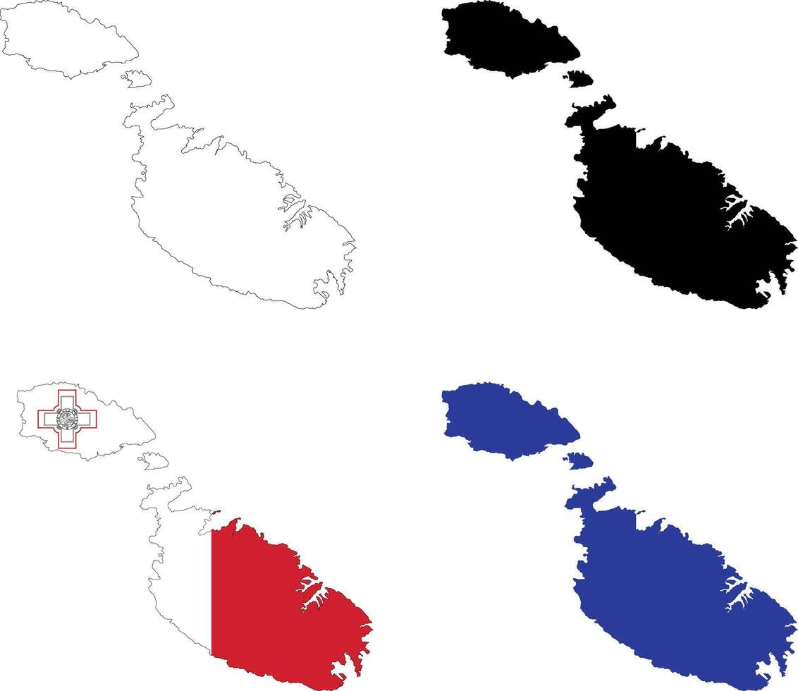 Malta Map icon. Malta Map Clipart. Malta Flag Map sign. Malta Outline. flat style. vector