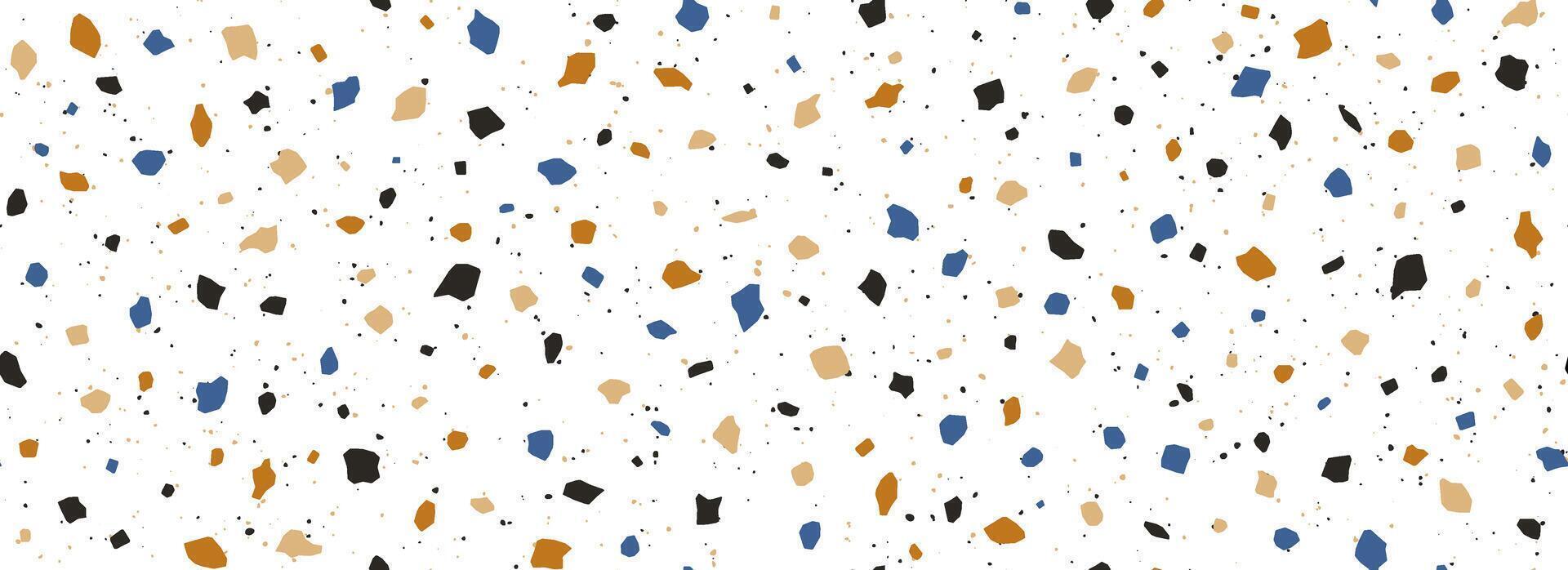 Light Terrazzo seamless pattern. Repeating granite stone texture. Color Italian mosaic surface design for paving, floor tile swatch, decoration. Repeated Venetian marble background concept vector