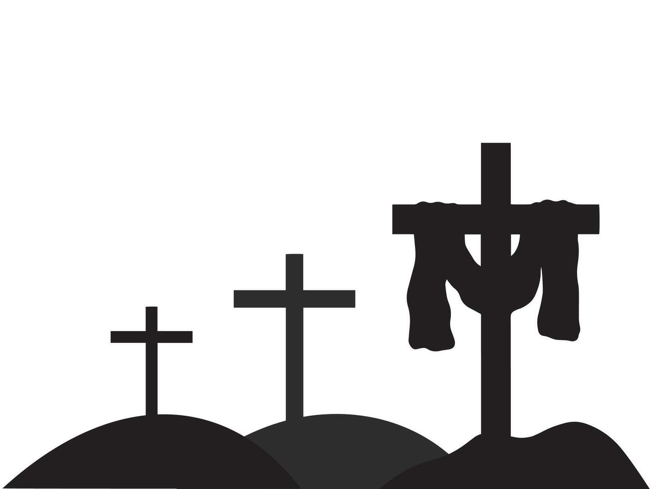 hand drawn Christ on the Cross Silhouette Background vector