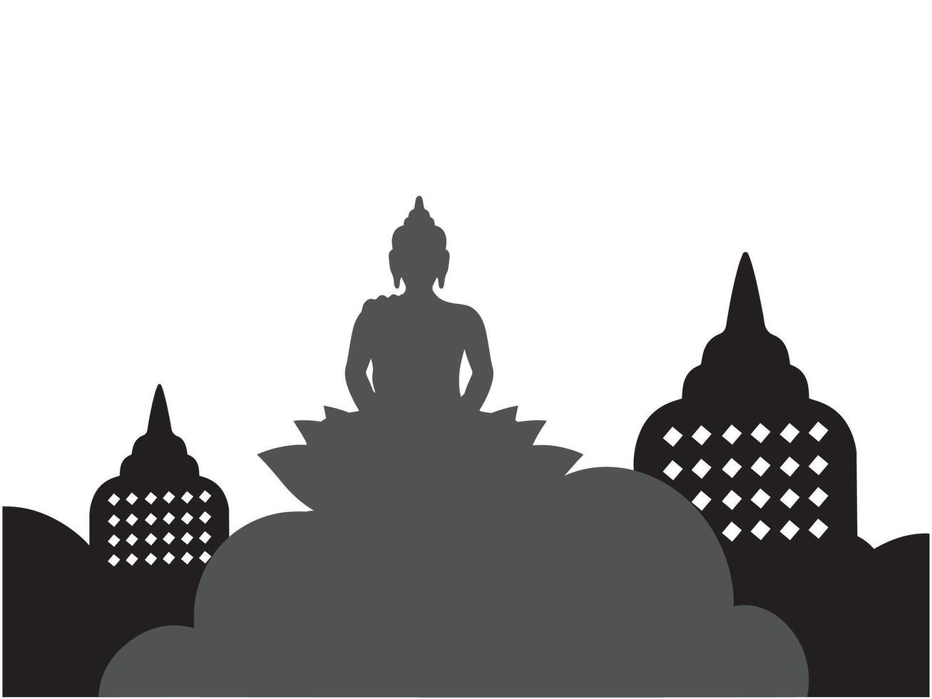 Vesak Day Frame Outline Background line art vector